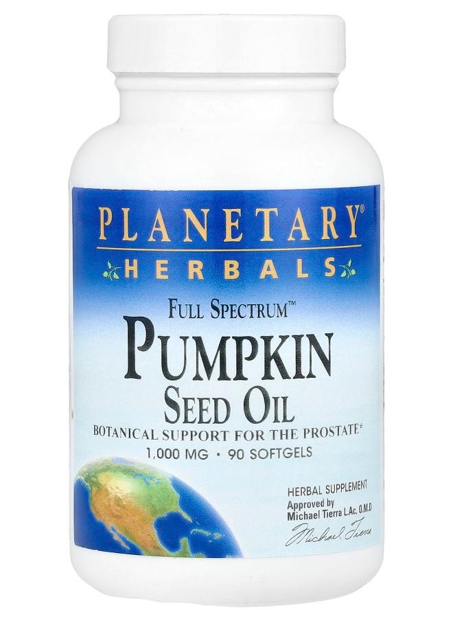 PLANETARY HERBALS Full Spectrum™ Pumpkin Seed Oil 2000 mg 90 Softgels (1000 mg per Softgel) 