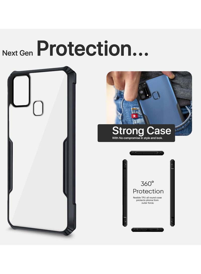 جراب لموبايل سامسونج m31 مضاد للصدمات والخدوش شفاف مضاد للاصفرار حماية متكاملة مزود بحماية للكاميرا وفريم مرن للهاتف ( samsung m31 cover ) - Image 4