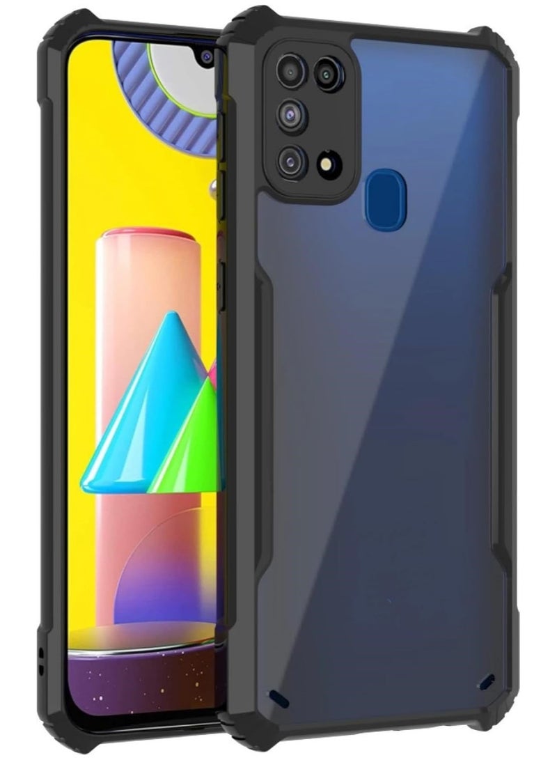 جراب لموبايل سامسونج m31 مضاد للصدمات والخدوش شفاف مضاد للاصفرار حماية متكاملة مزود بحماية للكاميرا وفريم مرن للهاتف ( samsung m31 cover ) - Image 1