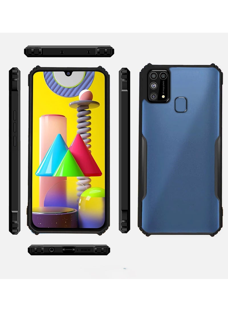 جراب لموبايل سامسونج m31 مضاد للصدمات والخدوش شفاف مضاد للاصفرار حماية متكاملة مزود بحماية للكاميرا وفريم مرن للهاتف ( samsung m31 cover ) - Image 3