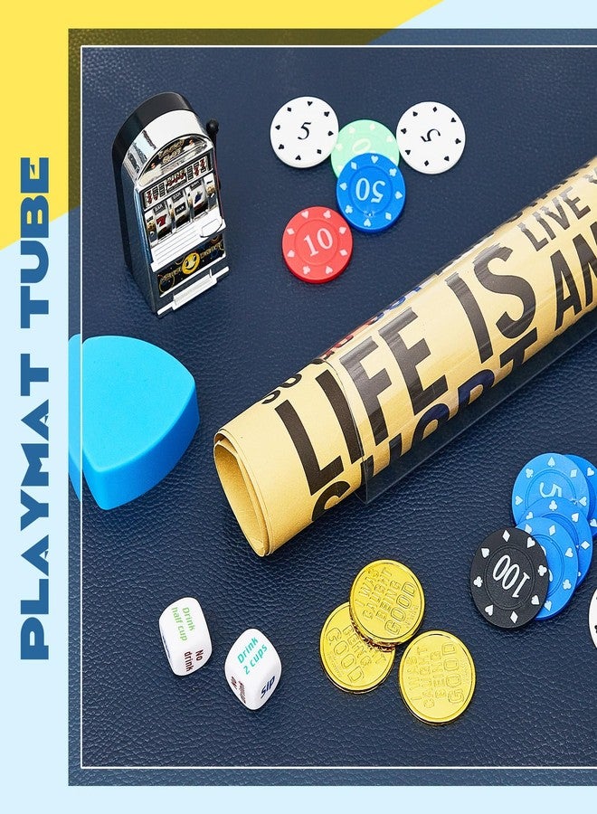 Hsei 8 Pcs Gaming Prism Playmat Tube 15 Inch Play Mat Poster Holder Tube Easy in and Out Playmat Case for Card Storage Toy Card Play Mat, Won't Roll Off Surfaces(Blue, Clear) - Image 4