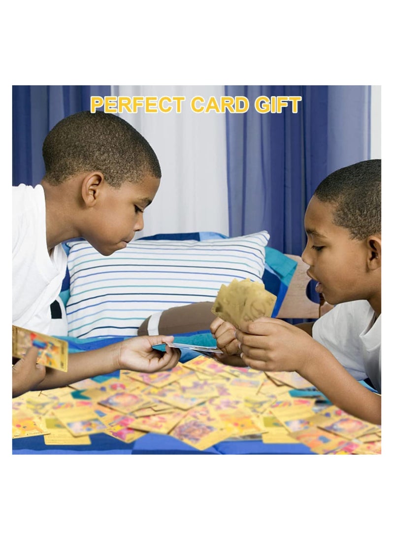 MissTiara - 55 Pack Glitter Gold Foil Card Assorted Card Sleeve Box Cool Card Holder Gifts for Kids - Includes Vmax Rares V-Series GX EX and Regular Cards - Image 1