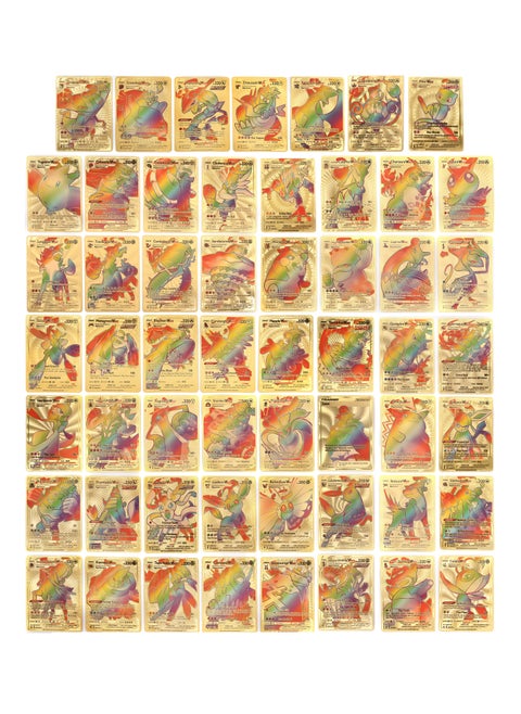 55 Pack Glitter Gold Foil Card Assorted Card Sleeve Box Cool Card Holder Gifts for Kids - Includes Vmax Rares V-Series GX EX and Regular Cards