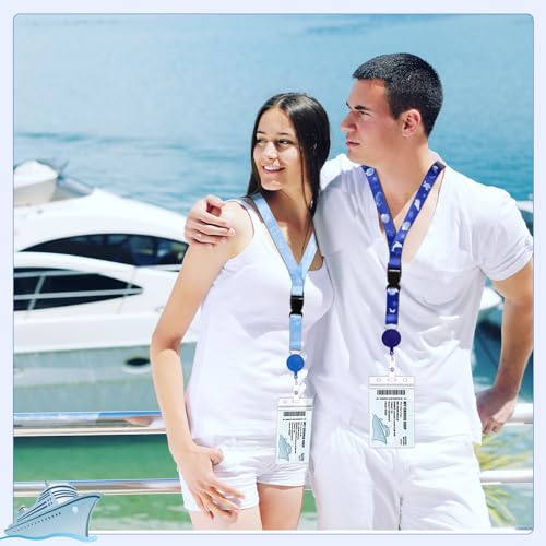Prudiut Cruise Ship Essentials 2025 Must Haves Set, 2 Pack Lanyards for Cruise Ship Cards with Id Holder and 4 Pack Cruise Luggage Tags Holder with 2 Waterproof Phone Pouch & 2 Cruise Chairs Towel Bands - Image 5