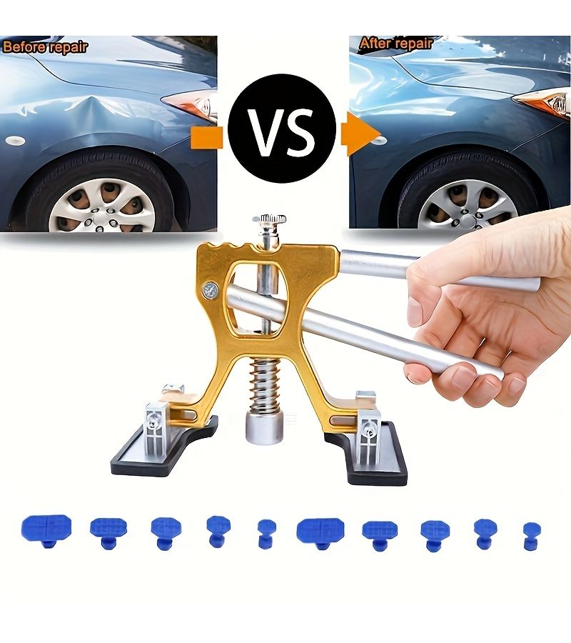 Automotive Golden Foil Glue Free Paintless Dent Removal Suction Cup Kit Mixed Sizes Puller Maintenance Repair Tool Puller Kit - Image 2