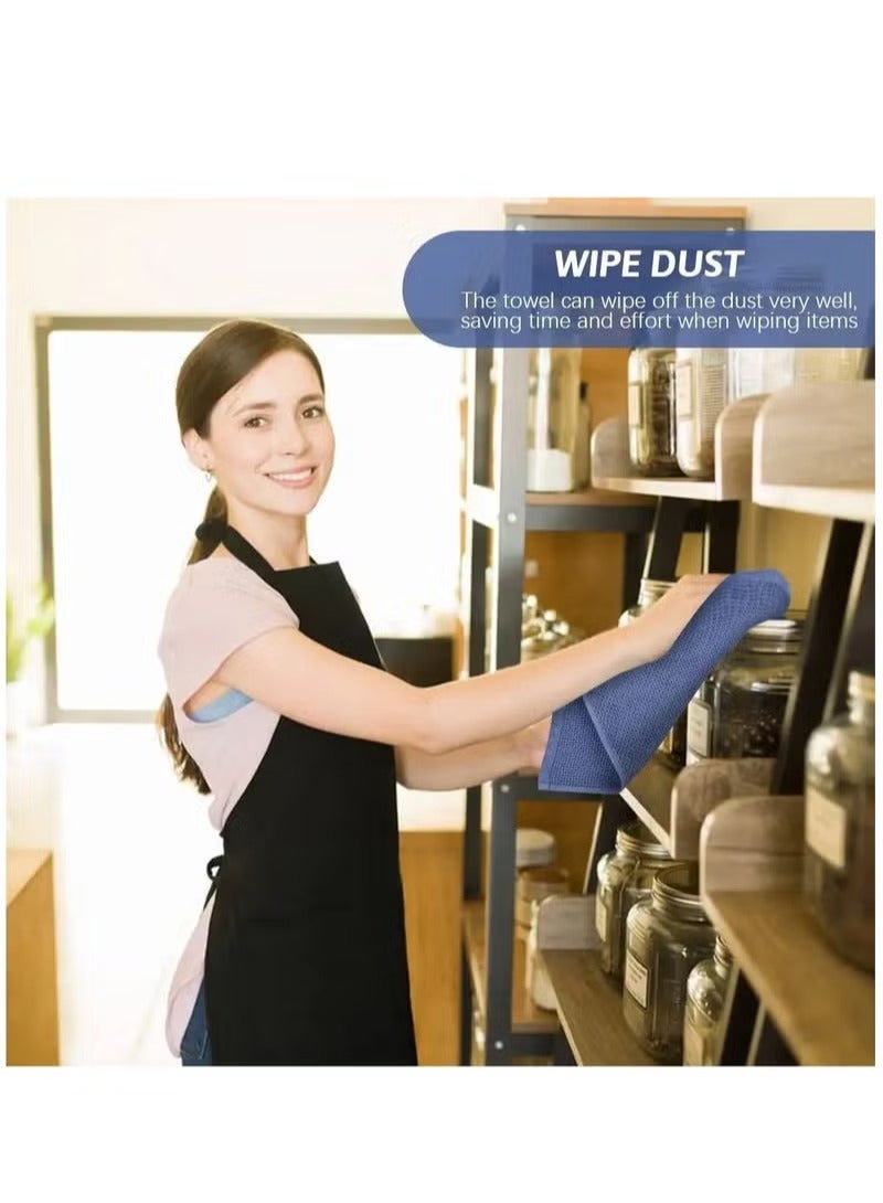 100% Cotton Kitchen Dish Cloths, 6-Pack Ultra Soft Absorbent Quick Drying Dish Towels, Quick Drying Tea Towels Set, 12x12 Inches, Navy Blue - Image 5