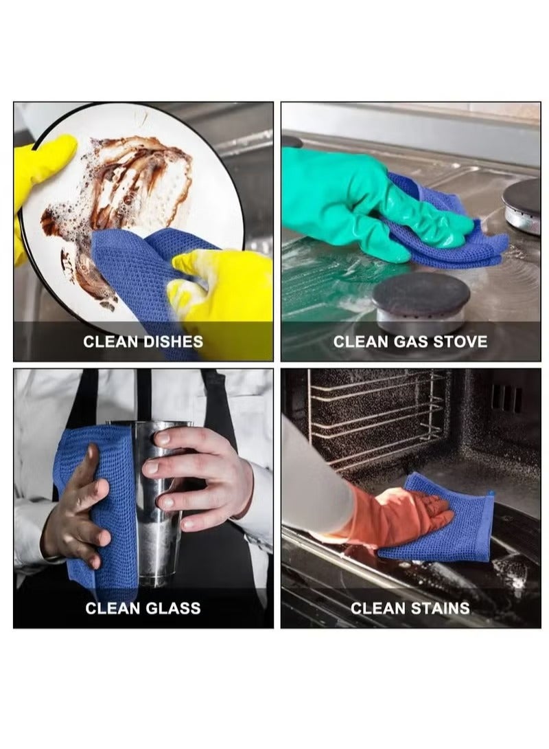 100% Cotton Kitchen Dish Cloths, 6-Pack Ultra Soft Absorbent Quick Drying Dish Towels, Quick Drying Tea Towels Set, 12x12 Inches, Navy Blue - Image 4
