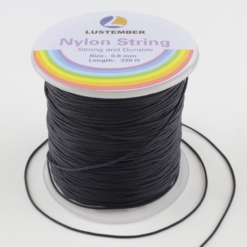 08mm Nylon String Strong Bracelet String Durable Nylon Cord for Jewelry Making Bracelets Beading Necklaces Rattail Braiding Kumihimo Wind Chimes Blinds and Handicrafts