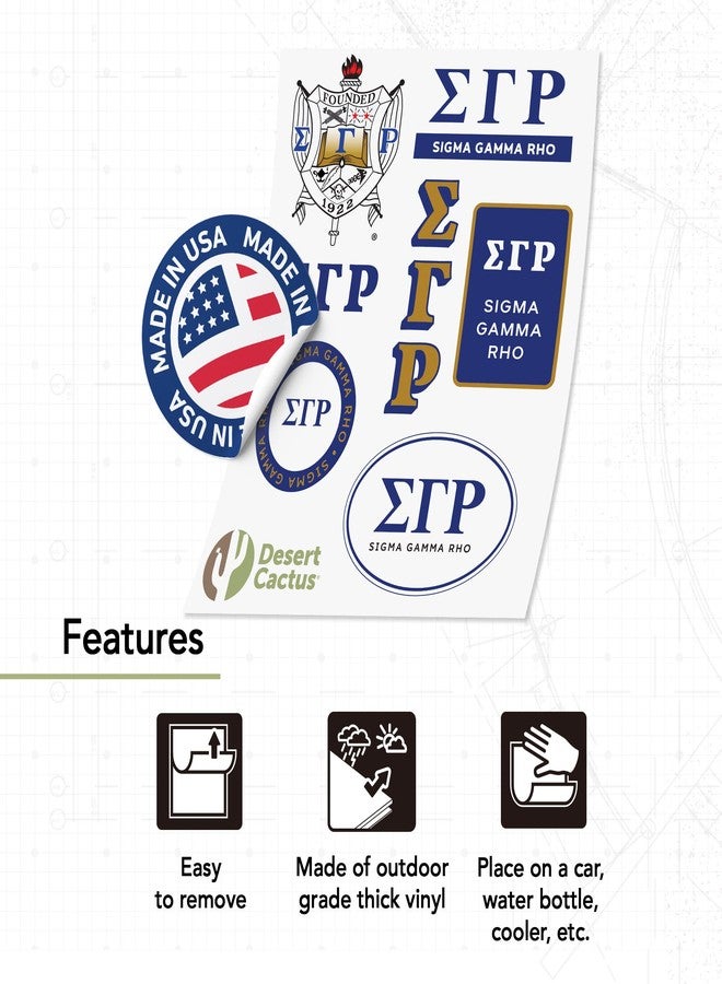 Desert Cactus Sigma Gamma Rho Standard Sticker Sheet Decal Laptop Water Bottle Car (Full Sheet - Standard) - Image 4