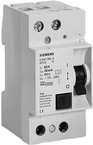 SIEMENS Residual Current Protection 5SM1616-0 2X63 300MA 