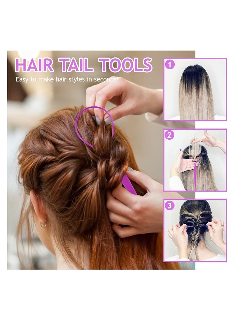 ORiTi Hair Tail 3Pack Hair Loop Tool Set with 2Pcs French Braid Tool Loop 1Pcs Rat Tail Comb Metal Pin Tail Braiding Comb for Hair Styling  - Image 4