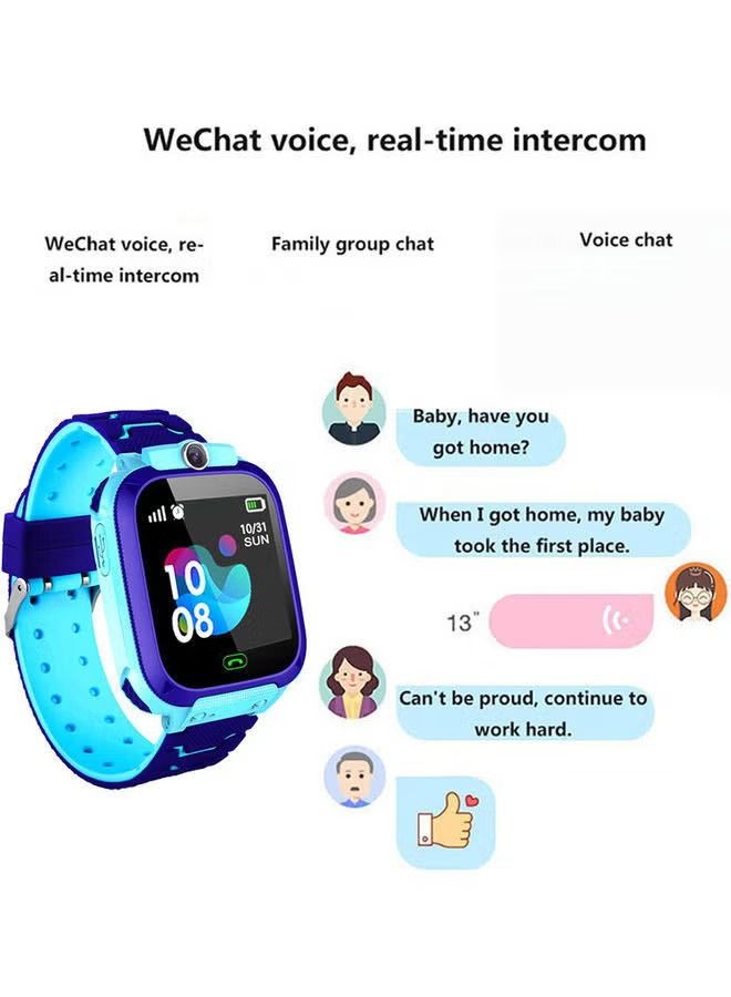 IAF 260.0 mAh Q12 Kids Smart Watch Phone with LBS Tracking and sim Card Support Blue - Image 3