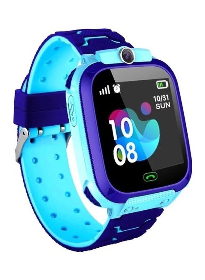 IAF 260.0 mAh Q12 Kids Smart Watch Phone with LBS Tracking and sim Card Support Blue - Image 1