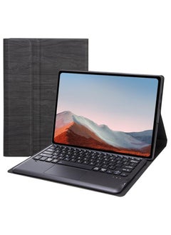 Arabic and English Keyboard Cover Case Compatible with Surface Pro 4/5/6/7, Leather Tablet Protective Cover with Wireless Removable Bluetooth Keyboard