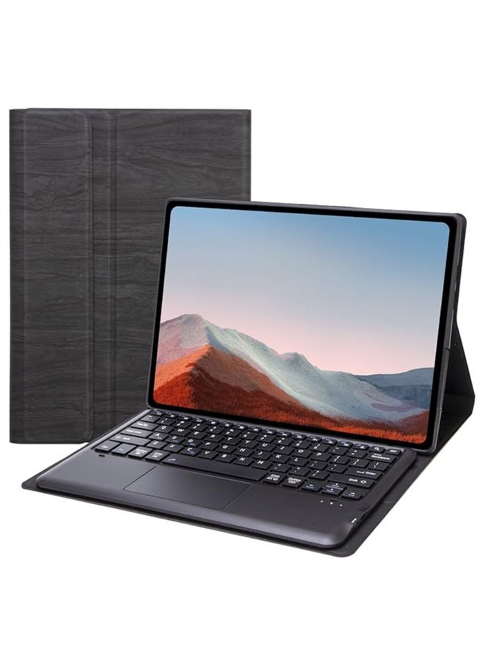 General - Arabic and English Keyboard Cover Case Compatible with Surface Pro 4/5/6/7, Leather Tablet Protective Cover with Wireless Removable Bluetooth Keyboard - Image 1