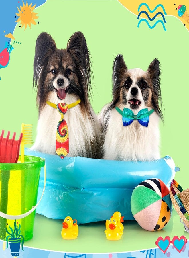 Eccliy 50 Pcs Tie Dye Dog Collars for Dogs Spring Summer Cute Puppy Bow Ties Adjustable Neckties Set Bow Collar for Pet Decoration Supplies - Image 4