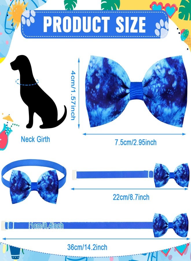 Eccliy 50 Pcs Tie Dye Dog Collars for Dogs Spring Summer Cute Puppy Bow Ties Adjustable Neckties Set Bow Collar for Pet Decoration Supplies - Image 2