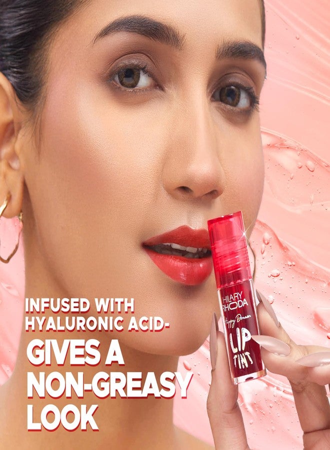 Hilary Rhoda Happy Dream Lip Tint | Hydrating Formula | Infused with Hyaluronic Acid | Cruelty-Free & Glossy Finish | Non-Sticky Formula - 3.7g (Cherry Bliss- Shade 04) - Image 3