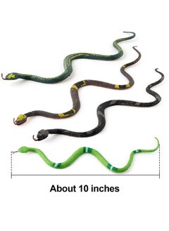 HAPTIME Fake Snakes 12 Inches Rubber Snake Realistic Toy Snake 12 Pcs Plastic Snakes 6 Great As Garden Props To Scare Birds Squirrels Mice Pranks And Halloween Decoration  - Image 3