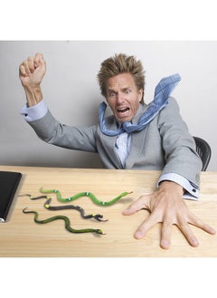 HAPTIME Fake Snakes 12 Inches Rubber Snake Realistic Toy Snake 12 Pcs Plastic Snakes 6 Great As Garden Props To Scare Birds Squirrels Mice Pranks And Halloween Decoration  - Image 2