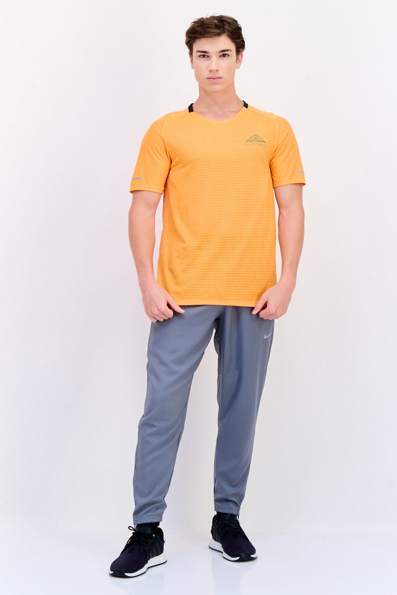 Nike Men Dri-Fit Short Sleeve Running T-shirt, Orange - Image 4