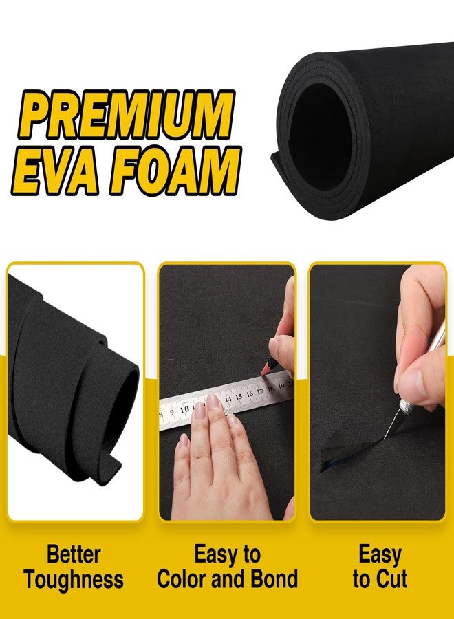 MEARCOOH 2-Pack Large EVA Foam Sheets, Black 1mm EVA Foam Cosplay (1mm to 6mm), 35.5" x 59" Sheet Premium High Density 86 kg/m3 for Craft, DIY Projects (2PCS Black 1mm) - Image 3