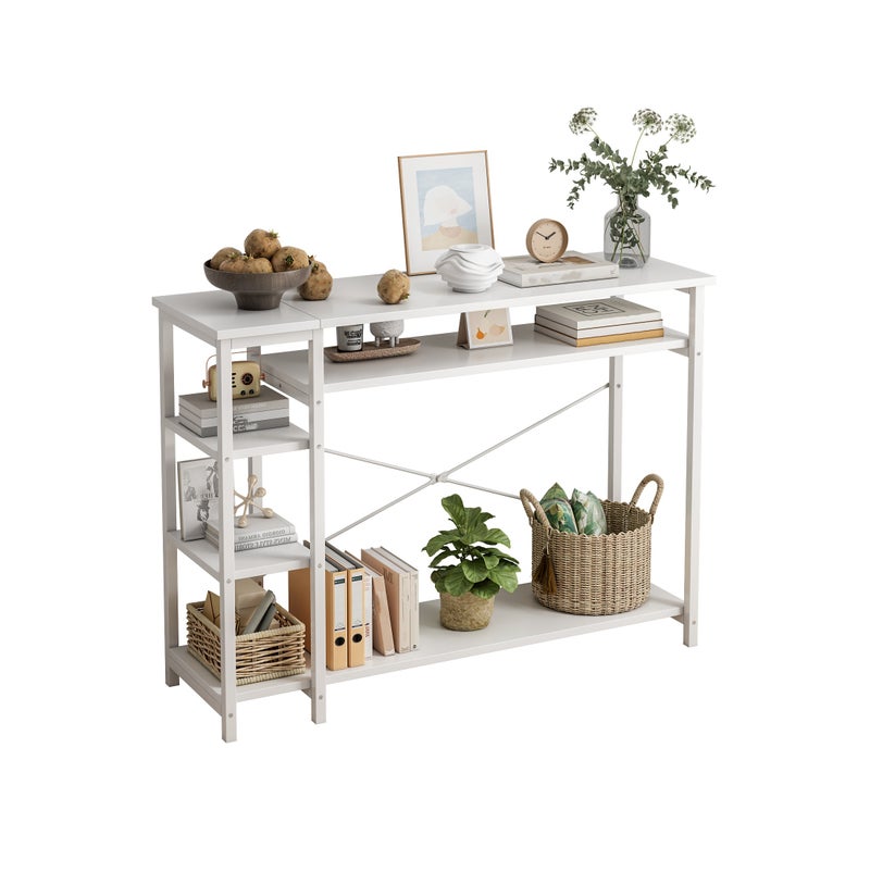 NEWLAN Console Table for Living Room, Entry Table with 4 Storage Shelves, Couch Table for Living Room, Kitchen & Hallway. 130*90*35cm - Image 2