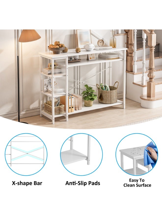 NEWLAN Console Table for Living Room, Entry Table with 4 Storage Shelves, Couch Table for Living Room, Kitchen & Hallway. 130*90*35cm - Image 4