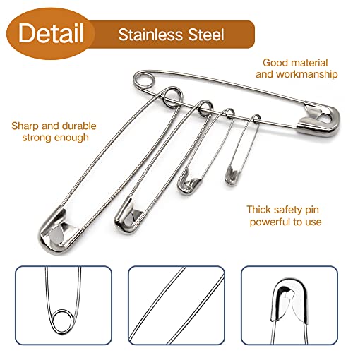 Tkiaea 3 Inches Large Safety Pins, Pack of 50, Big Heavy Duty Safety Pins for Brooch Making, Blankets, Crafts, Cloth Curtain (SP) - Image 2