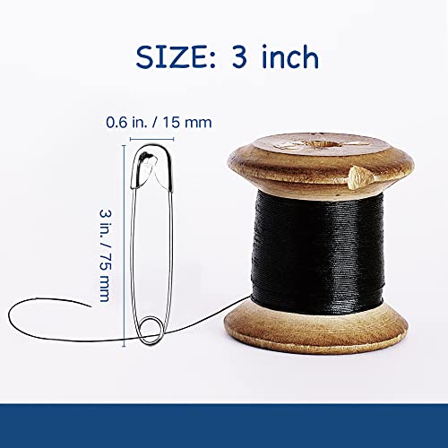 Tkiaea 3 Inches Large Safety Pins, Pack of 50, Big Heavy Duty Safety Pins for Brooch Making, Blankets, Crafts, Cloth Curtain (SP) - Image 4