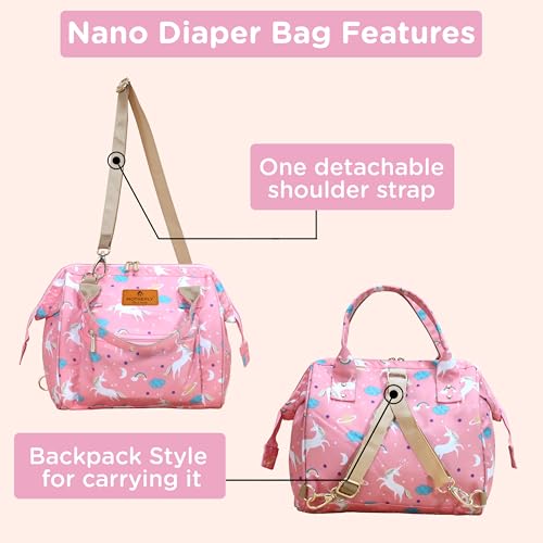 Motherly Nano Diaper Bag for Mothers for Travel – Combo Set with Accessories | Baby Bag for Mother Travel | Diaper Bag for Baby (Unicorn Pink) - Image 5
