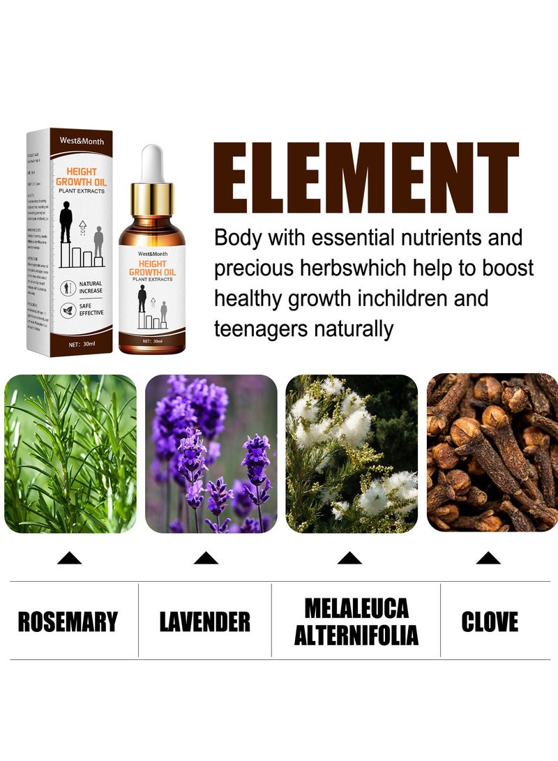 West&Month Height growth oil plant extracts body boost essential oils foot stimulation massage  - Image 3