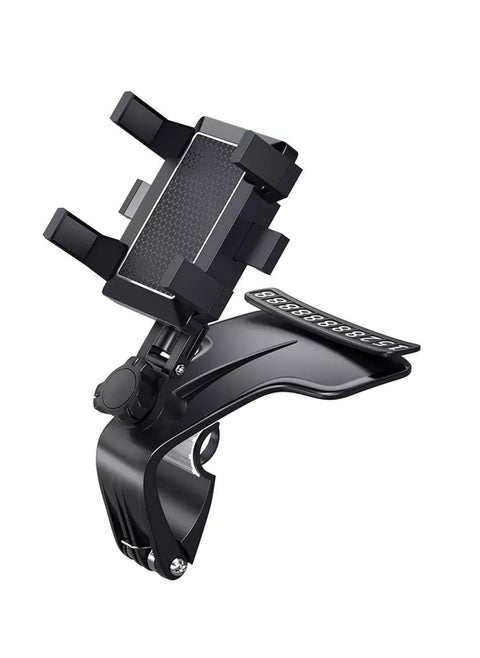Versatile Car Phone Mount: Secure Your Smartphone On-the-Go with 360° Adjustable Clip for 3 to 7 Inch Devices, Can Installed in Sunshade, Rear View Mirror, Instrument Light Station