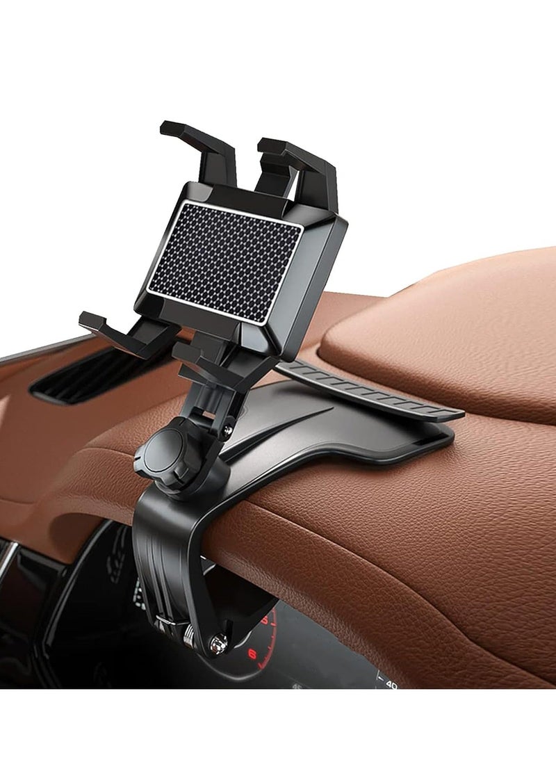 Versatile Car Phone Mount: Secure Your Smartphone On-the-Go with 360° Adjustable Clip for 3 to 7 Inch Devices, Can Installed in Sunshade, Rear View Mirror, Instrument Light Station