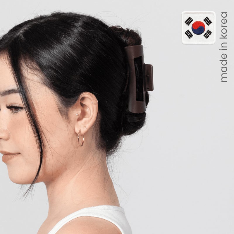 Mello The Original Mello Hair Claw Clip Squishy Claw Clip Made in Korea Patent Pending 30021976 (Purple, Green, Dark Brown, 3 Pack Medium) - Image 3