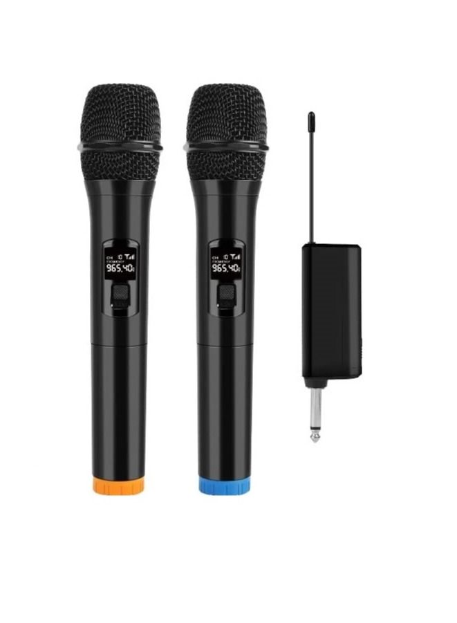 2 pack Wireless Unidirectional Microphone HAndheld Mic With Receiver 1/4 Output For Conference/Weddings/Church/Stage/Party/Karaoke, (Duel Cordless) (Black) - Image 1