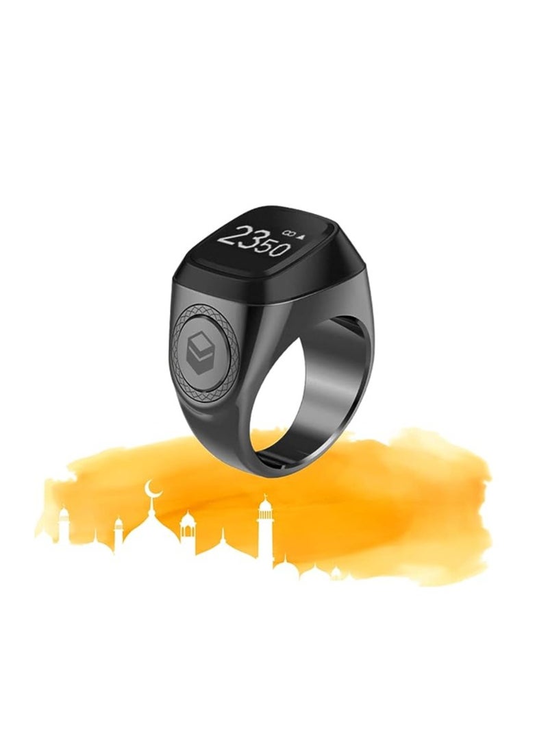 iQIBLA Smart Tasbih Zikr Ring Lite New 2022 only 11.7g 20 MM BLACK GRAY Plastic - Image 2
