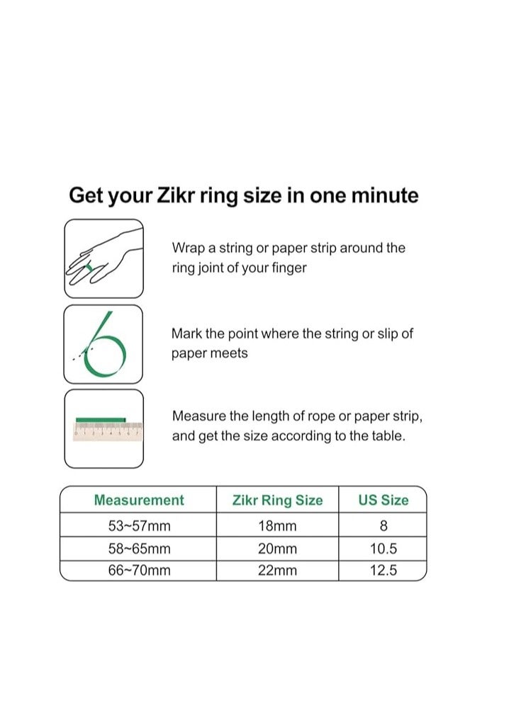 iQIBLA Smart Tasbih Zikr Ring Lite New 2022 only 11.7g 20 MM BLACK GRAY Plastic - Image 3