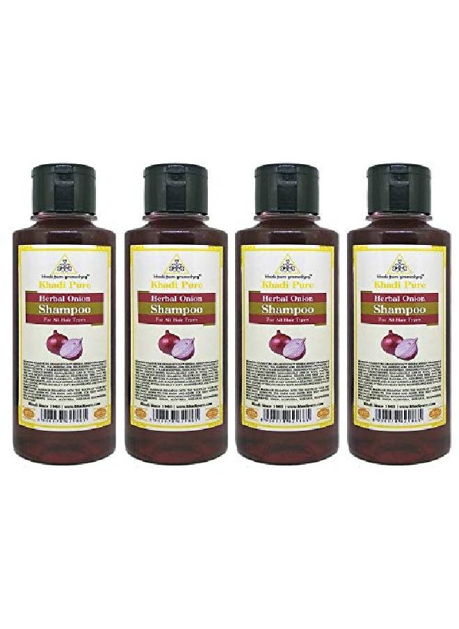 Khadi Pure Herbal Onion Shampoo;Hair Cleanser 210 ml (Pack of 4)  - Image 2