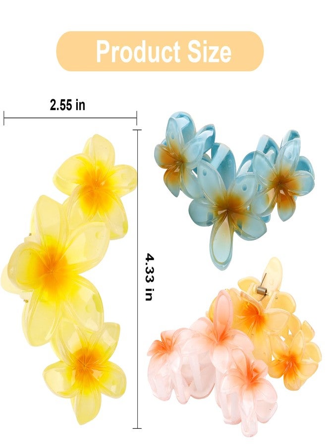 ANBALA 4PCS Cute Large Hair Clips for Thick Hair, Strong Hold Flower Beach Hair Accessories for Women and Girls (Colorful) - Image 5