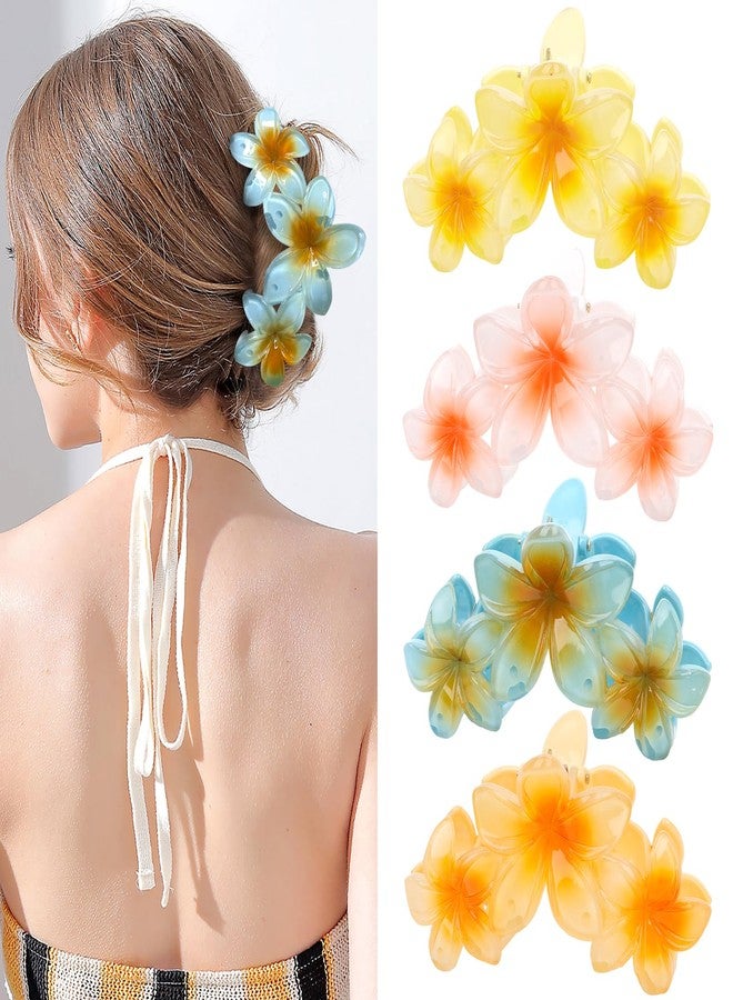 ANBALA 4PCS Cute Large Hair Clips for Thick Hair, Strong Hold Flower Beach Hair Accessories for Women and Girls (Colorful) - Image 1