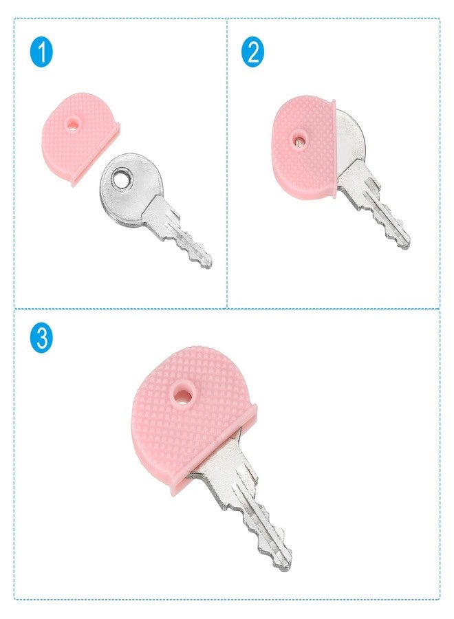 PATIKIL Key Caps Covers, 8 Pack Keys Ring Coding Tags Identifiers Silicone Case Shell Protector for Office House Apartment, 4 Assorted Colors - Image 4