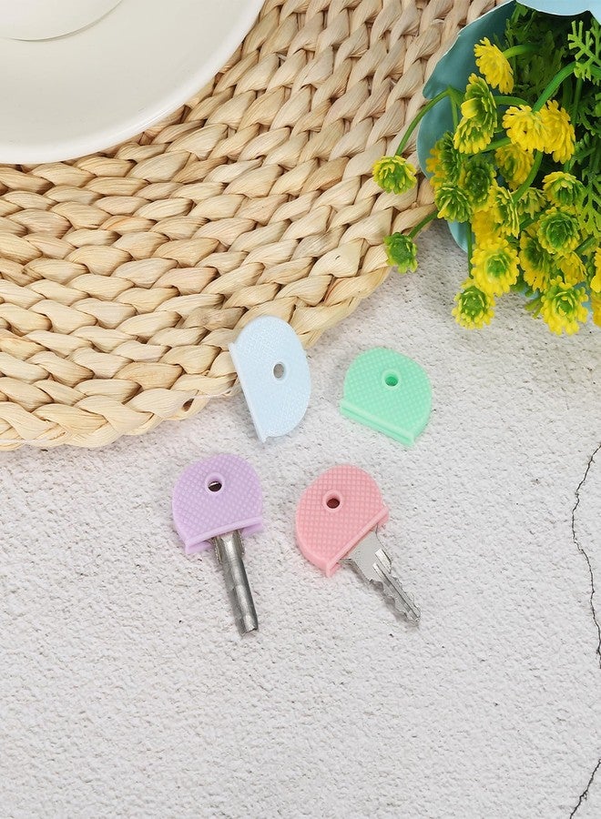 PATIKIL Key Caps Covers, 8 Pack Keys Ring Coding Tags Identifiers Silicone Case Shell Protector for Office House Apartment, 4 Assorted Colors - Image 5