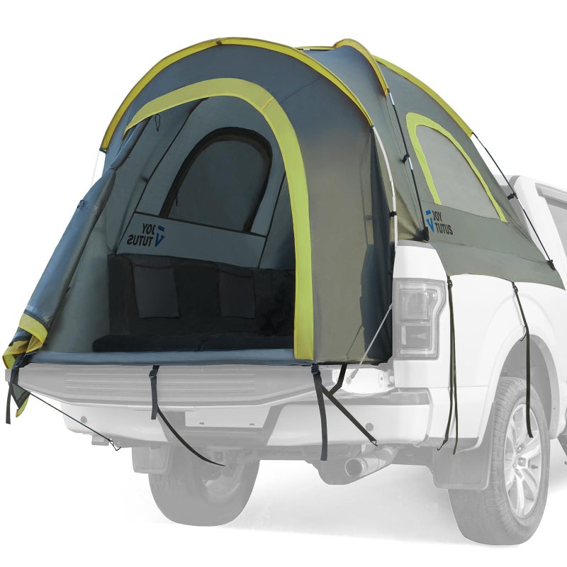 JOYTUTUS Pickup Truck Tent 2.0, Waterproof PU2000mm Double Layer for 2 Person, Portable Truck Bed Tent with Rainfly, 5.5'-5.8' Camping Preferred - Green - Image 1