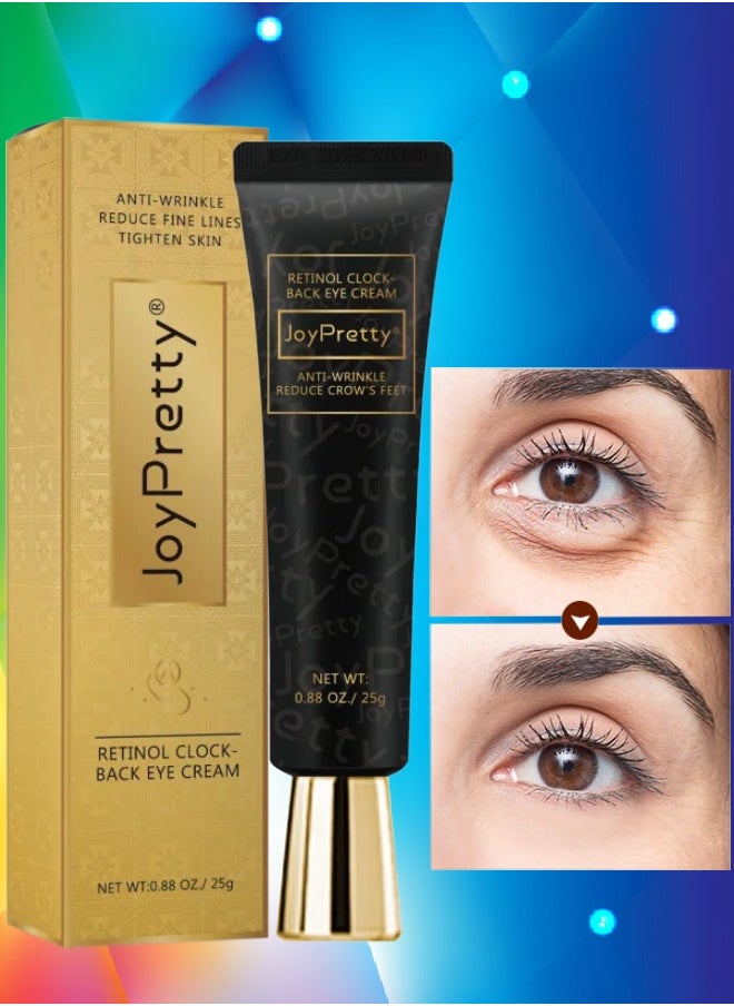 JoyPretty كريم ريتينول المضاد للتجاعيد للعينين، يزيل الانتفاخات والهالات السوداء، يبيض ويرطب البشرة حول العينين، يزيل الانتفاخات والهالات السوداء حول العينين، جل العين، مصل العين بالريتينول 25 جرام  - Image 1