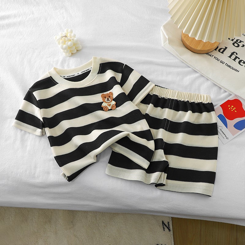 Summer Baby Toddler Outfits Striped bear suit 