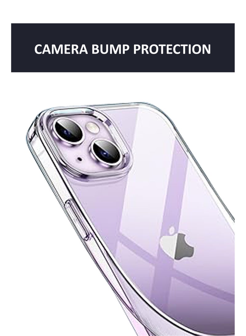 Soft Flexible Transparent Silicone Protective Back Case Cover for iPhone 15 Plus-Transparent - Image 3