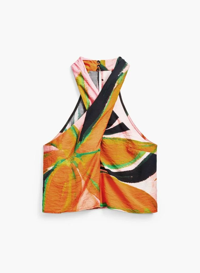 DESIGUAL Crossed Flowers T-Shirt