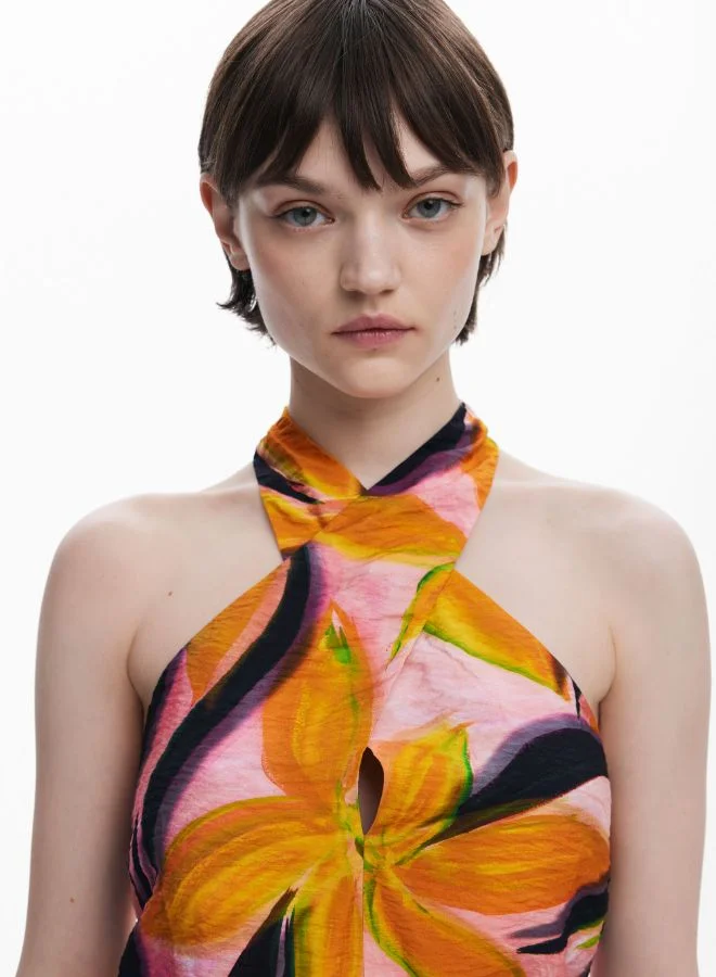 DESIGUAL Crossed Flowers T-Shirt