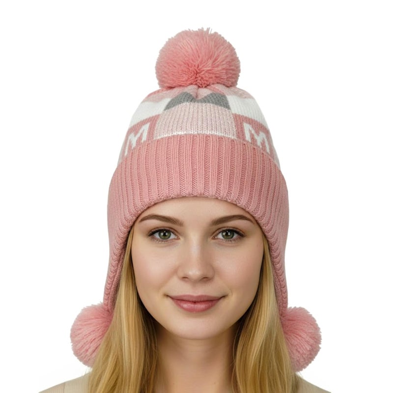 FF Premium Thermal Winter Beanie Cap for Women Warm Woollen Fleece Lined Winter Cap Soft Knitted Thermal Hat for Cold Weather Outdoor Use - Free Size - Image 1
